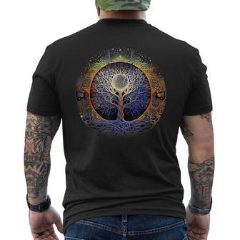 Tree Of Life Yoga Zen Namaste Meditation Men's T-shirt Back Print | Mazezy