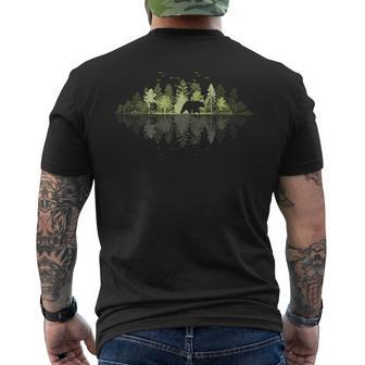 Trees Reflection Wildlife Nature Animal Bear Outdoor Forest Men's T-shirt Back Print - Monsterry DE