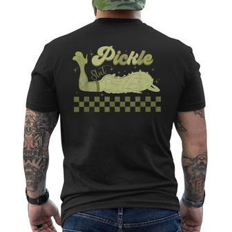 Trendy Retro Pickle Slut Food Apparel Canned Pickle Men's T-shirt Back Print - Monsterry