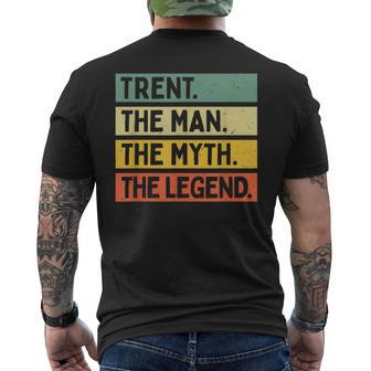 Trent The Man The Myth The Legend Personalized Quote Men's T-shirt Back Print - Seseable