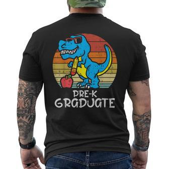 Trex Appple Pre-K Graduate Graduation Last Day Dino Boys Men's T-shirt Back Print - Monsterry DE