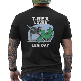 Trex Loves Leg Day Trex Arms Dinosaur Fitness Trex Tank Top Mens Back Print T-shirt | Mazezy