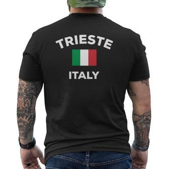 Trieste Italy Italia Italian Flag City Tourist Souvenir Mens Back Print T-shirt - Thegiftio UK
