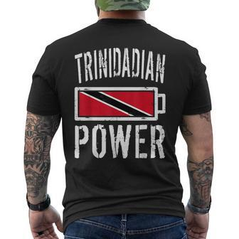 Trinidad & Tobago Flag Trinidadian Power Battery Proud Men's T-shirt Back Print - Monsterry DE