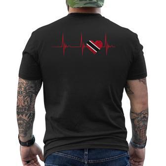 Trinidad And Tobago Heartbeat Ekg Pulse Trinidadian Flag Men's T-shirt Back Print - Monsterry UK