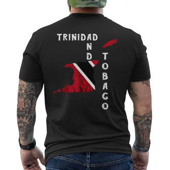 Trinidad And Tobago Map Pride Trinidadian Roots Flag Men's T-shirt Back Print - Seseable