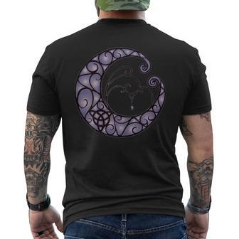 Triquetra Moon Witches Wiccan Pagan Spiritual Ladies T Men's T-shirt Back Print - Monsterry