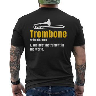 Trombone Trombonist Brass Instrument Men's T-shirt Back Print - Monsterry DE
