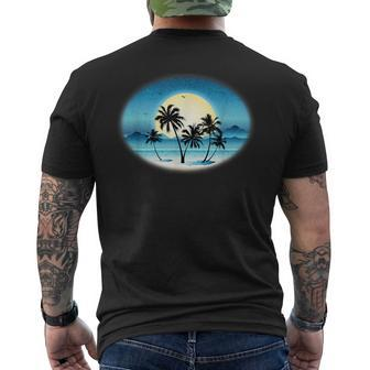 Tropical Island Summer Beach Scene Surf Men's T-shirt Back Print - Monsterry DE