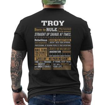 Troy Name Troy Born To Rule Mens Back Print T-shirt | Seseable UK