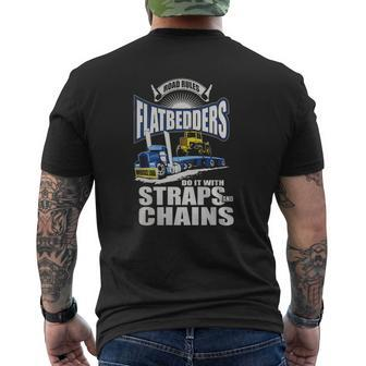 Truck Driver Flatbed Tractor Trucker Tshirts Mens Back Print T-shirt - Thegiftio UK