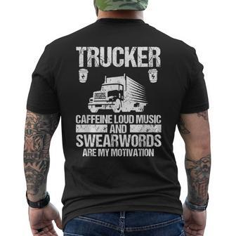 Truck Driver Big Freight Trucker Trucking Mens Back Print T-shirt - Thegiftio UK