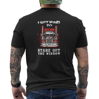 Truck Driver Trucker Souvenir For Truck Drivers Mens Back Print T-shirt | Mazezy