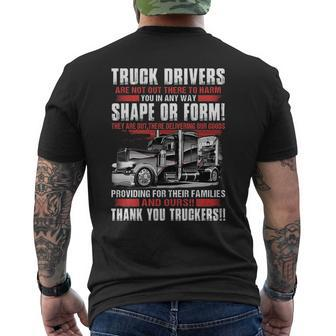Truck Drivers Are Not Out There To Harm Mens Back Print T-shirt | Mazezy