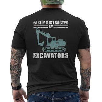 Truck Excavator Driver Boy Men Excavator Mens Back Print T-shirt | Mazezy