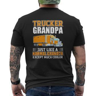 Truck Trucker Grandpa Just Like A Normal Grandpa Mens Back Print T-shirt | Mazezy UK
