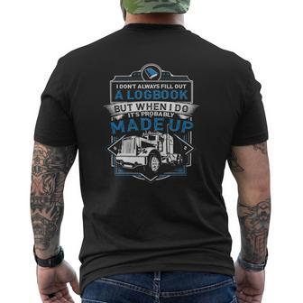 Truck Trucker Logbooktruck Driver Truck Driver Wifediesel Truck Driver Access Driver Truckin Mens Back Print T-shirt | Mazezy