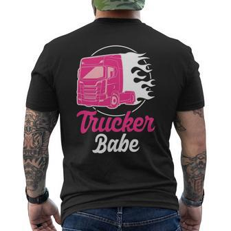 Trucker Babe Truck Driver Men's T-shirt Back Print | Mazezy