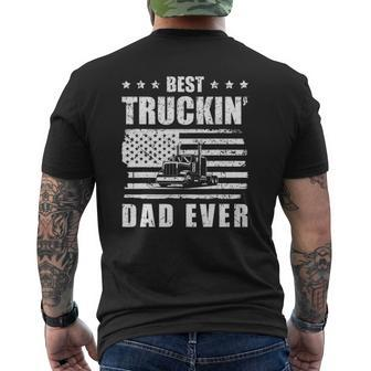 Trucker Best Truckin' Dad Ever Driver Mens Back Print T-shirt | Mazezy AU