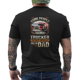 Trucker Called Dad Mens Back Print T-shirt | Mazezy