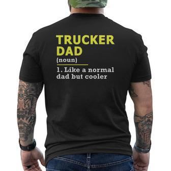 Trucker Dad Father Definition T Mens Back Print T-shirt | Mazezy