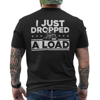Trucker Trucker Truck Driver Vintage I Just Dropped A Load Mens Back Print T-shirt - Thegiftio UK
