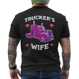 Trucker Truckers Wife Pink Truck Truck Driver Trucker Mens Back Print T-shirt - Thegiftio UK