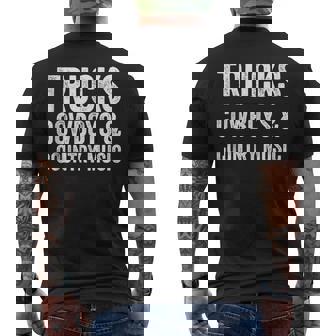 Trucks Cowboys & Country Music Fitness Gym Workout Men's T-shirt Back Print - Monsterry