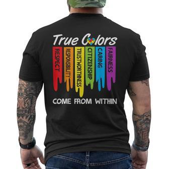 True Colors Heart Puzzle Inspirational Autism Awareness Men's T-shirt Back Print - Monsterry CA