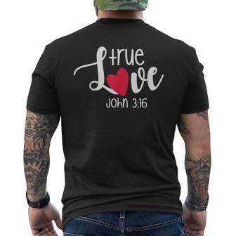 True Love John 316 Religious Valentine's Day Christian Men's T-shirt Back Print - Monsterry CA