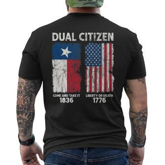 True Texan Dual Citizen Love Texas And America Vintage Men's T-shirt Back Print - Monsterry CA