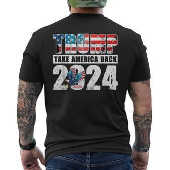 Trump 2024 Flag Take America Back 4Th Of July Trump 2024 Men's T-shirt Back Print - Thegiftio UK