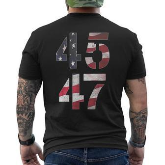Trump 45 47 2024 President Vintage Usa Flag Men's T-shirt Back Print - Monsterry