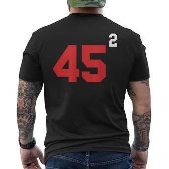 Trump 45 Squared 2024 Second Presidential Term Men's T-shirt Back Print - Monsterry