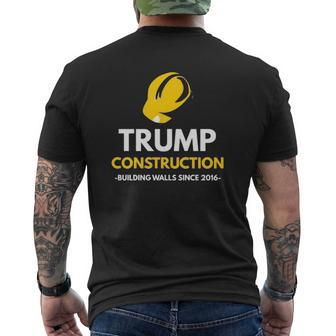 Trump Construction Building Walls Since 2016 Hat Mens Back Print T-shirt - Thegiftio UK