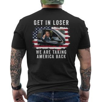 Trump Get In Loser We're Taking America Back Trump 'Merica Men's T-shirt Back Print - Seseable