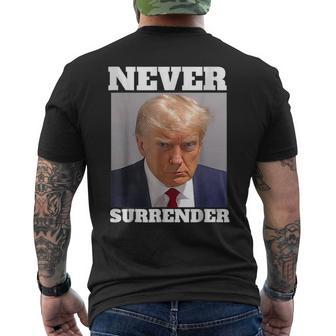 Trump Shot Donald Trump Shot Never Surrender Men's T-shirt Back Print - Monsterry