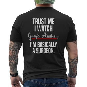 Trust Me I Watch Grey's Anatomy T-Shirt Mens Back Print T-shirt - Thegiftio UK