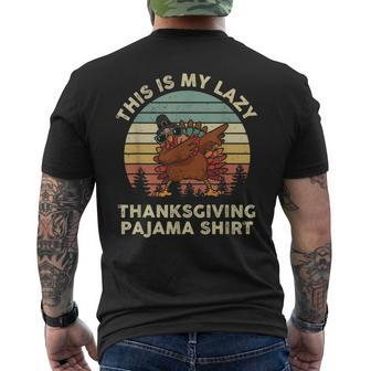 Turkey Day This Is My Lazy Thanksgiving Pajama Men's T-shirt Back Print - Seseable