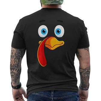 Turkey Face Thanksgiving Costume Toddler Boys Men's T-shirt Back Print - Monsterry CA