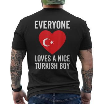 Turkey Flag Everyone Loves A Nice Turkish Boy Men's T-shirt Back Print - Thegiftio UK