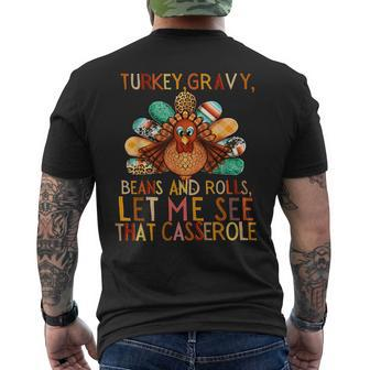 Turkey Gravy Beans And Rolls Let Me See That Casserole V5 Mens Back Print T-shirt - Thegiftio UK
