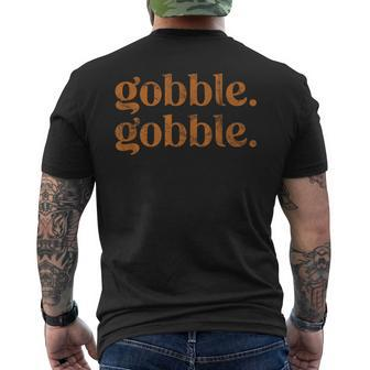 Turkey Trot Thanksgiving Day Gobble Gobble Men's T-shirt Back Print - Monsterry