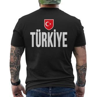 Turkey Turkish Flag Love Heart Souvenir Travel Tour Men's T-shirt Back Print - Monsterry