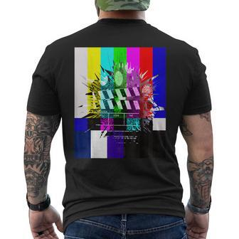 Tv Test Pattern Color Bars Tv Static And Vintage Tv Men's T-shirt Back Print - Monsterry