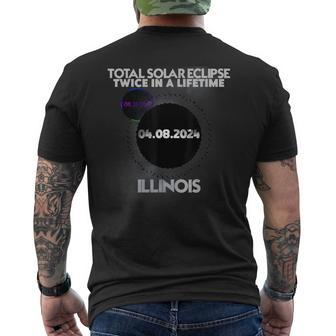 Twice In A Lifetime Illinois Total Solar Eclipse 2024 Men's T-shirt Back Print - Monsterry AU