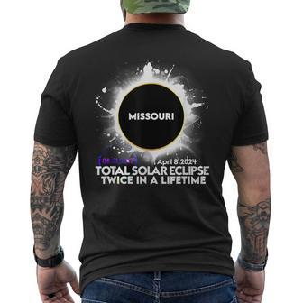 Twice In A Lifetime Missouri Total Solar Eclipse 2024 Men's T-shirt Back Print - Monsterry UK
