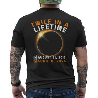 Twice In Lifetime Solar Eclipse Solar Eclipse 2024 Men's T-shirt Back Print | Mazezy