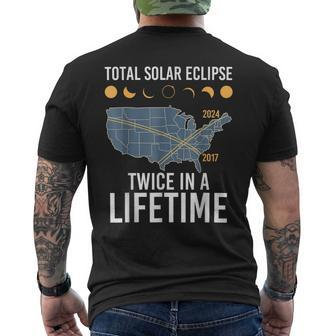 Twice In A Lifetime Solar Eclipse 2024 Total Eclipse Men's T-shirt Back Print - Seseable