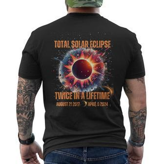Twice In A Lifetime Solar Eclipse 2024 Total Eclipse Men's T-shirt Back Print | Mazezy